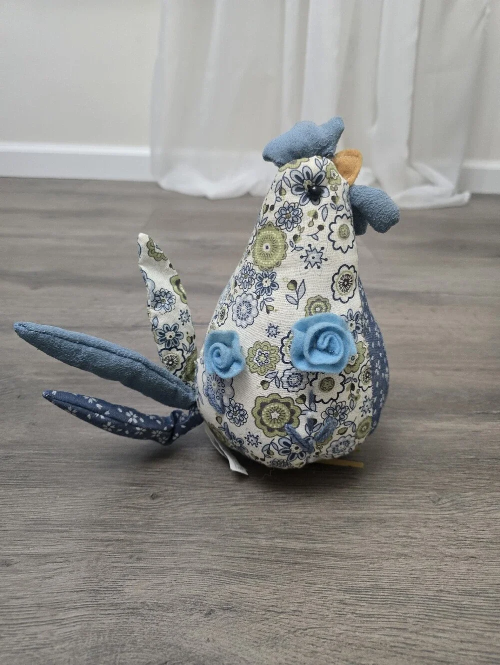 Ganz Fabric Mixed Media Rooster Plush Figure Farmhouse Cottagecore Decor